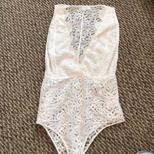 White lace bodysuit